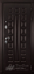 Чёрно белая входная дверь №18 с отделкой МДФ ПВХ - фото